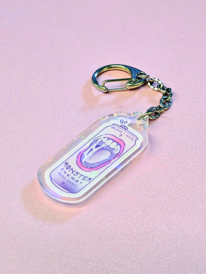 Keychain with a design on a pink background
